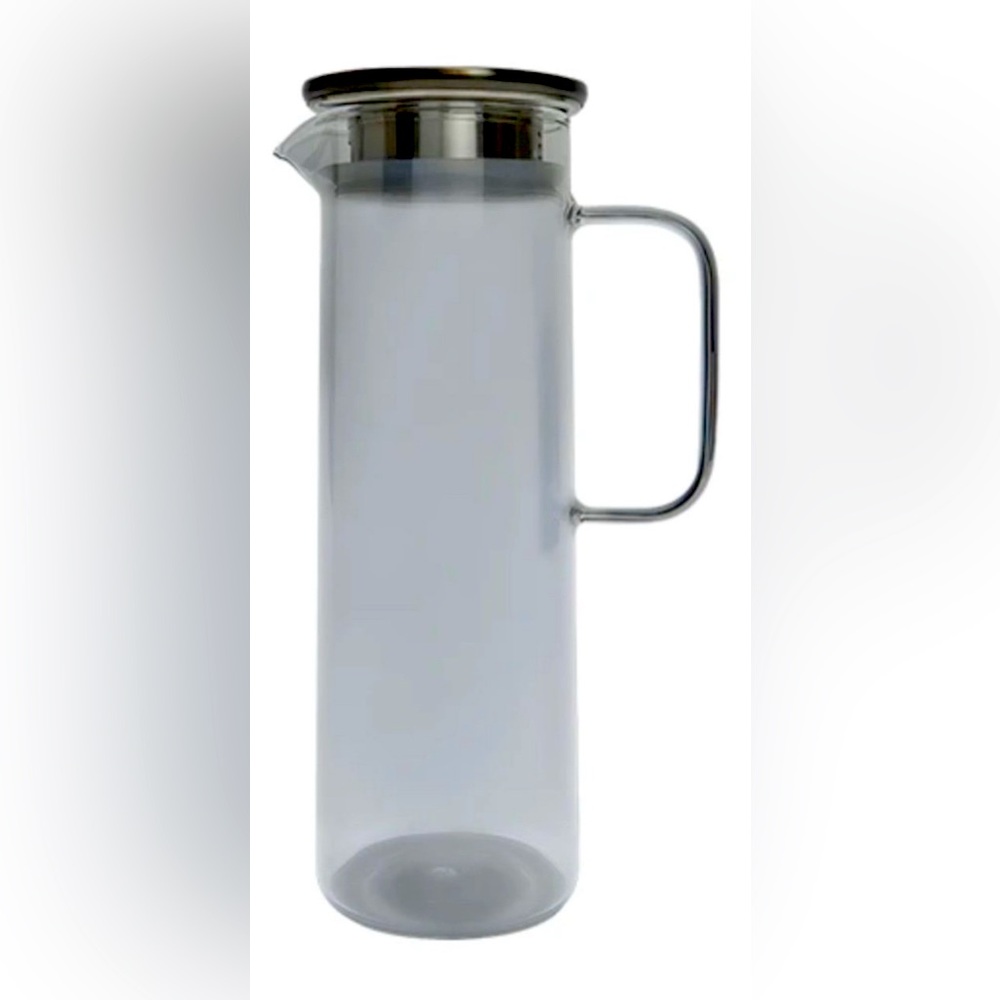Ice Tea/Infused water anyone? Modern Glass Pitcher NIB